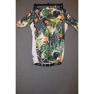Freestyle Cycling Jersey, Short Sleeves, WOMEN's medium, green Floral Print